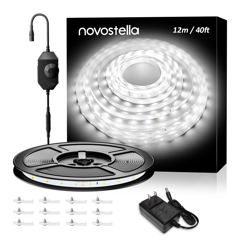 Novostella 40ft 6000K White LED Strip Lights